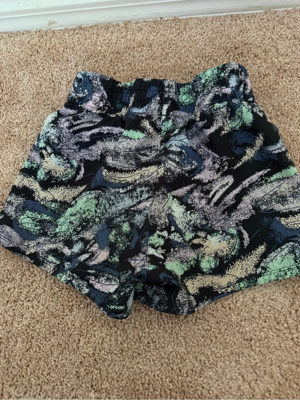 Adidas Girls Size M (10/12) Multicolor Abstract Floral Running Athletic Shorts